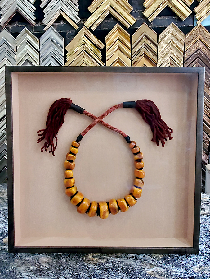 Shadow box custom framing necklace